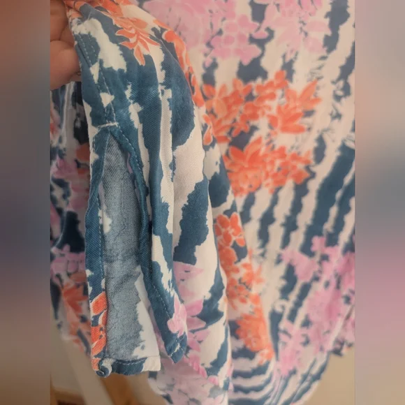 Ruby Rd. Blouse with Pink and Orange Floral Accents - Picture 9 of 9